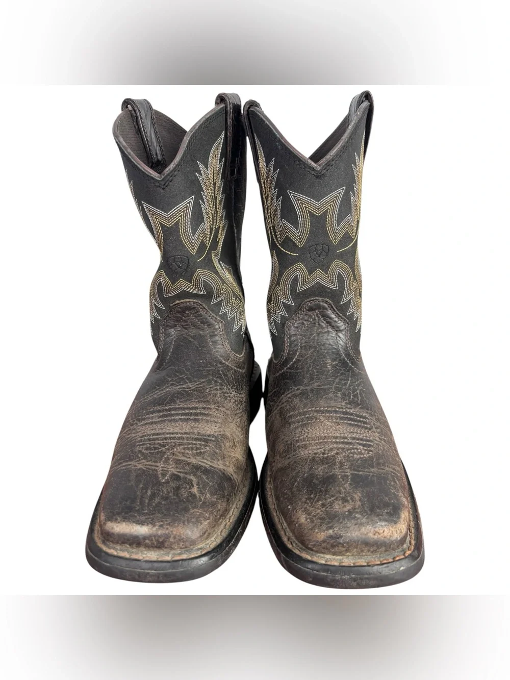 ARIAT Boys' Brown Workhog Western Boots Square Toe US Size 2 (100214552)
